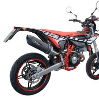 Exhaust compatible with Beta RR 125 4T Enduro 2021-2024, Furore Evo4 Nero, Homologated legal slip-on exhaust including removable db killer, link pipe and catalyst 