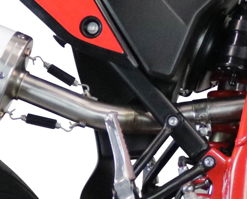 Exhaust compatible with Beta RR 125 4T Enduro 2021-2024, Furore Evo4 Poppy, Slip-on exhaust legal for UK and non-EU markets including link pipe and removable db killer 
