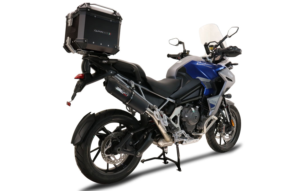 Top case GPR TECH compatible with  Triumph Tiger 850 Sport 2020/2024 e5 GPR TECH Top case in aluminum, black color with specific plate included Capacity 45 LT.