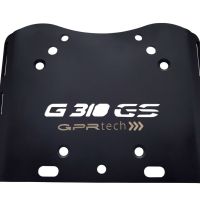 GPR TECH compatible with  Bmw G 310 Gs 2022/2024 e5 GPR TECH SPECIFIC TITANIUM PLATE TOP CASE-ALPITECH 35/55 LT compatible with original luggage rack,titanium made with 4 anchor points