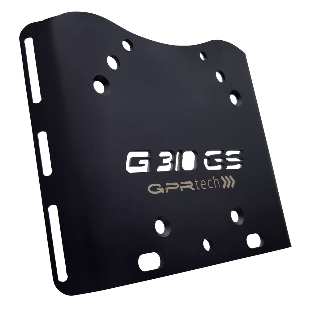 GPR TECH compatible with  Bmw G 310 Gs 2022/2024 e5 GPR TECH Specific fitting plate Top Case ALPITECH 26 LT compatible with original luggage rack,stainless steel made with 4 anchor points