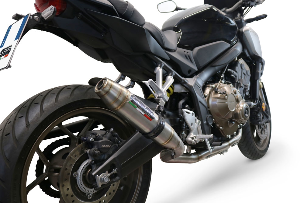 Exhaust compatible with Honda Cb 650 R 2021-2023, Deeptone Inox, full system exhaust legal for UK and non-EU countries including removable db killer 