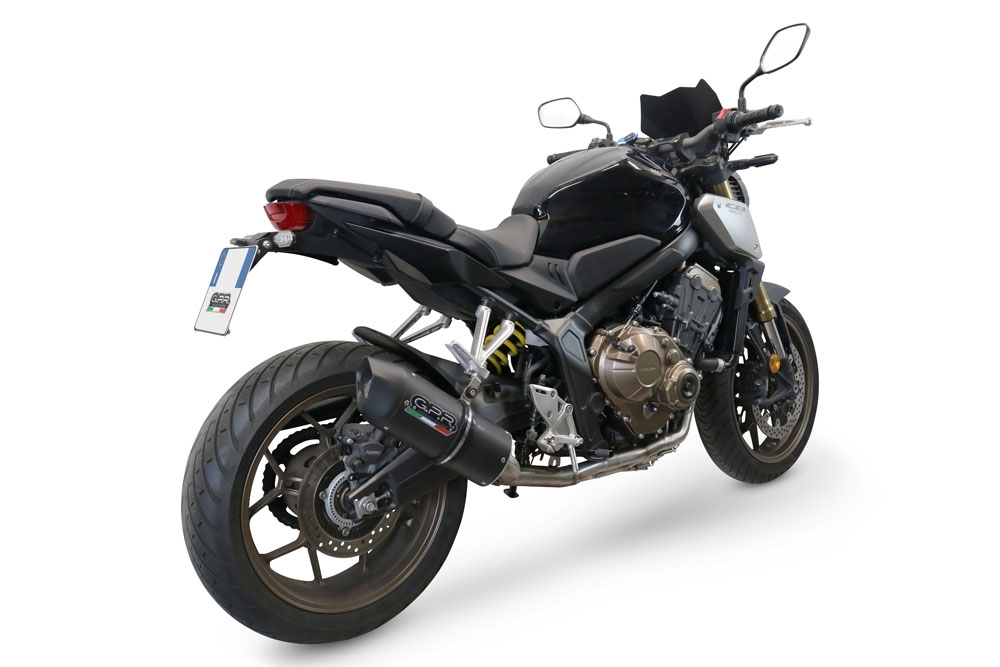 Exhaust compatible with Honda Cbr 650 R 2019-2020, Furore Evo4 Nero, full system exhaust legal for UK and non-EU countries including removable db killer 