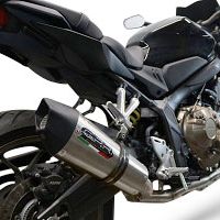 Exhaust compatible with Honda Cb 650 F 2017-2018, GP Evo4 Titanium, Homologated legal full system exhaust, including removable db killer and catalyst 