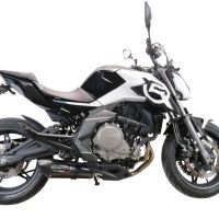 Exhaust compatible with Cf Moto 650 Mt 2021-2024, Gpe Ann. Poppy, Slip-on exhaust legal for UK and non-EU markets including link pipe and removable db killer 