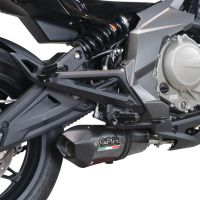 Exhaust compatible with Cf Moto 650 Mt 2021-2024, Gpe Ann. Poppy, Slip-on exhaust legal for UK and non-EU markets including link pipe and removable db killer 