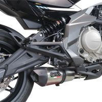Exhaust compatible with Cf Moto 400 NK 2021-2023, Gpe Ann. Titanium, Slip-on exhaust legal for UK and non-EU markets including link pipe and removable db killer 