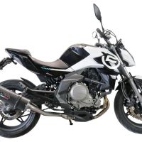 Exhaust compatible with Cf Moto 400 NK 2021-2023, Furore Evo4 Poppy, Homologated legal slip-on exhaust including removable db killer, link pipe and catalyst 