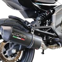 Exhaust compatible with Cf Moto 400 NK 2021-2023, Furore Evo4 Poppy, Homologated legal slip-on exhaust including removable db killer, link pipe and catalyst 