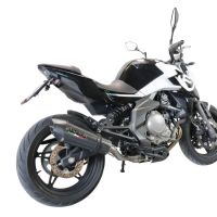 Exhaust compatible with Cf Moto 650 Mt 2021-2024, GP Evo4 Poppy, Homologated legal slip-on exhaust including removable db killer, link pipe and catalyst 