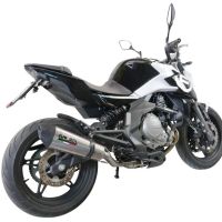 Exhaust compatible with Cf Moto 400 NK 2021-2023, GP Evo4 Titanium, Homologated legal slip-on exhaust including removable db killer, link pipe and catalyst 