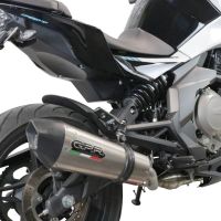 Exhaust compatible with Cf Moto 400 NK 2021-2023, GP Evo4 Titanium, Homologated legal slip-on exhaust including removable db killer, link pipe and catalyst 