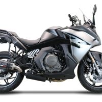 Exhaust compatible with Cf Moto 650 Gt 2022-2024, GP Evo4 Poppy, Homologated legal slip-on exhaust including removable db killer and link pipe 