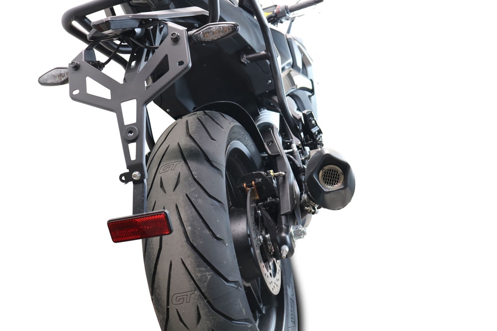 Exhaust compatible with Cf Moto 650 Gt 2022-2024, GP Evo4 Poppy, Homologated legal slip-on exhaust including removable db killer and link pipe 