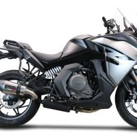 Exhaust compatible with Cf Moto 650 Gt 2022-2024, GP Evo4 Titanium, Homologated legal slip-on exhaust including removable db killer and link pipe 