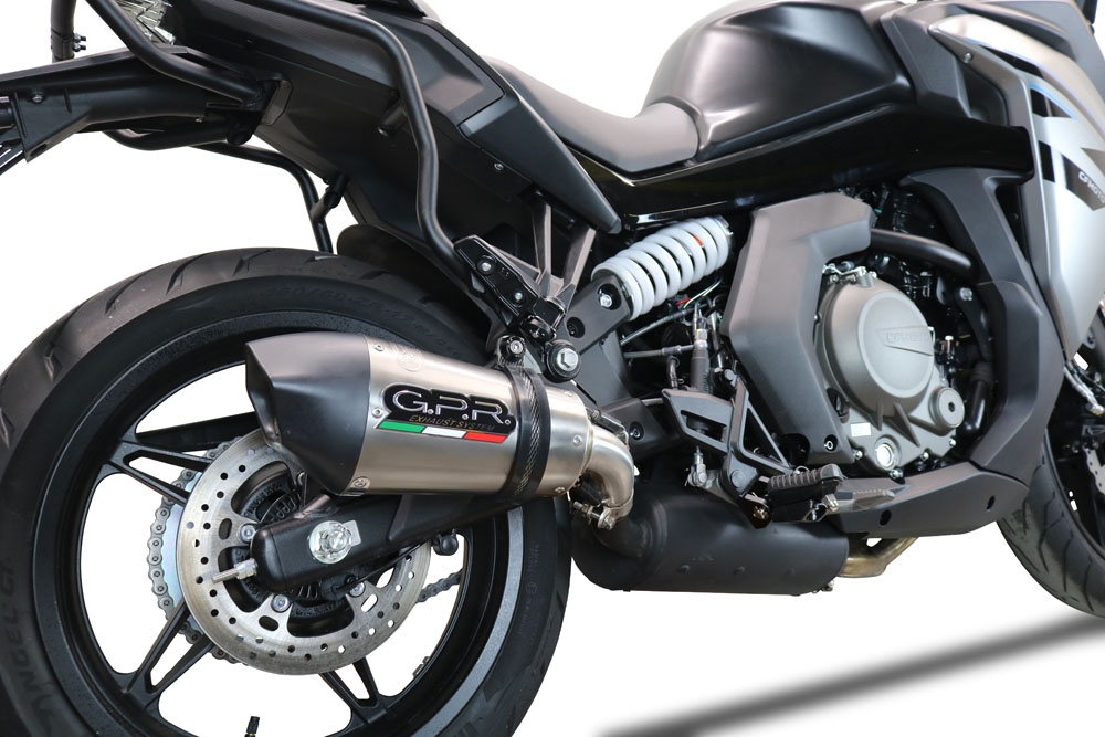 Exhaust compatible with Cf Moto 650 Gt 2022-2024, GP Evo4 Titanium, Homologated legal slip-on exhaust including removable db killer and link pipe 