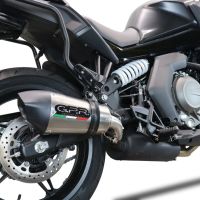 Exhaust compatible with Cf Moto 650 Gt 2022-2024, GP Evo4 Titanium, Homologated legal slip-on exhaust including removable db killer and link pipe 