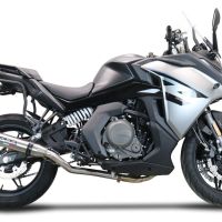 Exhaust compatible with Cf Moto 650 Gt 2022-2024, Deeptone Inox, Slip-on exhaust legal for UK and non-EU markets including link pipe and removable db killer 