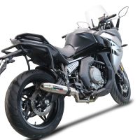 Exhaust compatible with Cf Moto 650 Gt 2022-2024, Deeptone Inox, Slip-on exhaust legal for UK and non-EU markets including link pipe and removable db killer 