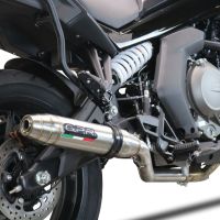 Exhaust compatible with Cf Moto 650 Gt 2022-2024, Deeptone Inox, Slip-on exhaust legal for UK and non-EU markets including link pipe and removable db killer 