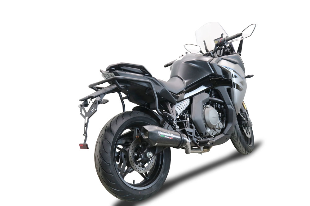 Exhaust compatible with Cf Moto 650 Gt 2022-2024, Gpe Ann. Poppy, Slip-on exhaust legal for UK and non-EU markets including link pipe and removable db killer 