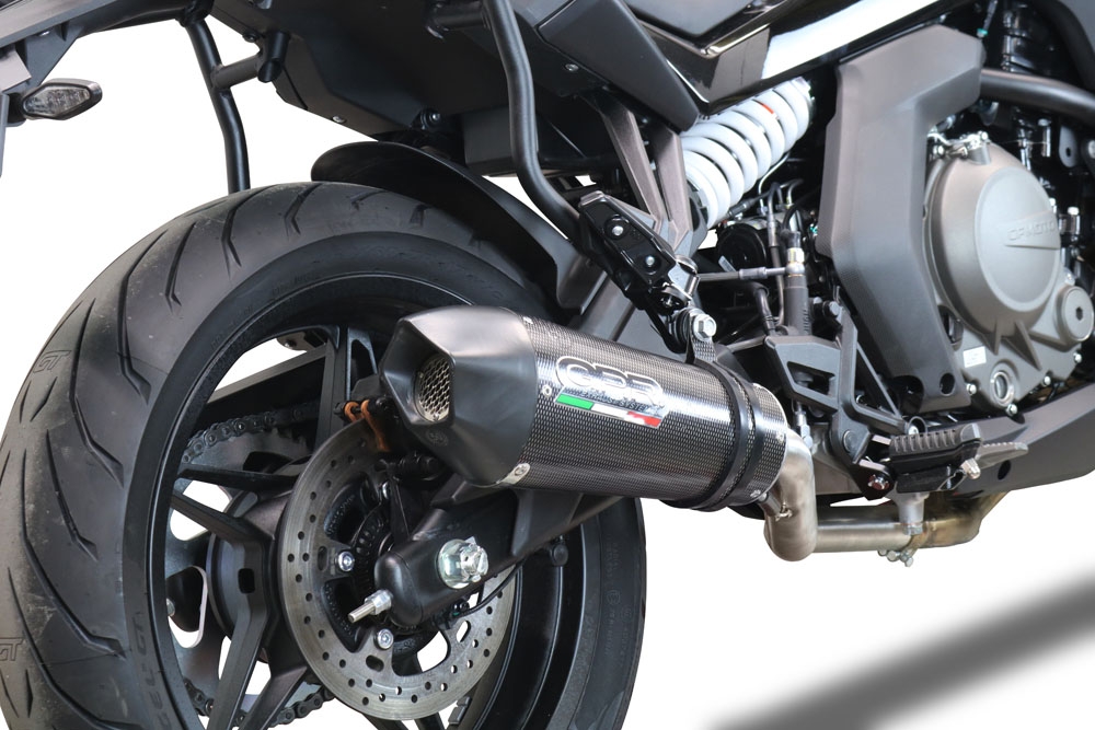 Exhaust compatible with Cf Moto 650 Gt 2022-2024, Gpe Ann. Poppy, Slip-on exhaust legal for UK and non-EU markets including link pipe and removable db killer 