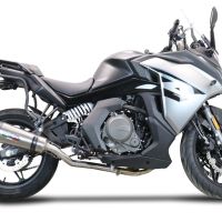 Exhaust compatible with Cf Moto 650 Gt 2022-2024, Gpe Ann. Titanium, Slip-on exhaust legal for UK and non-EU markets including link pipe and removable db killer 