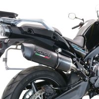 Exhaust compatible with Cf Moto 800 Mt Sport 2022-2024, Furore Evo4 Poppy, Homologated legal slip-on exhaust including removable db killer and link pipe 