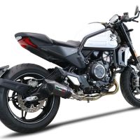 Exhaust compatible with Cf Moto 700 CL-X Adv 2022-2024, Gpe Ann. Poppy, Mid-full system exhaust legal for UK and non-EU markets including removable db killer 