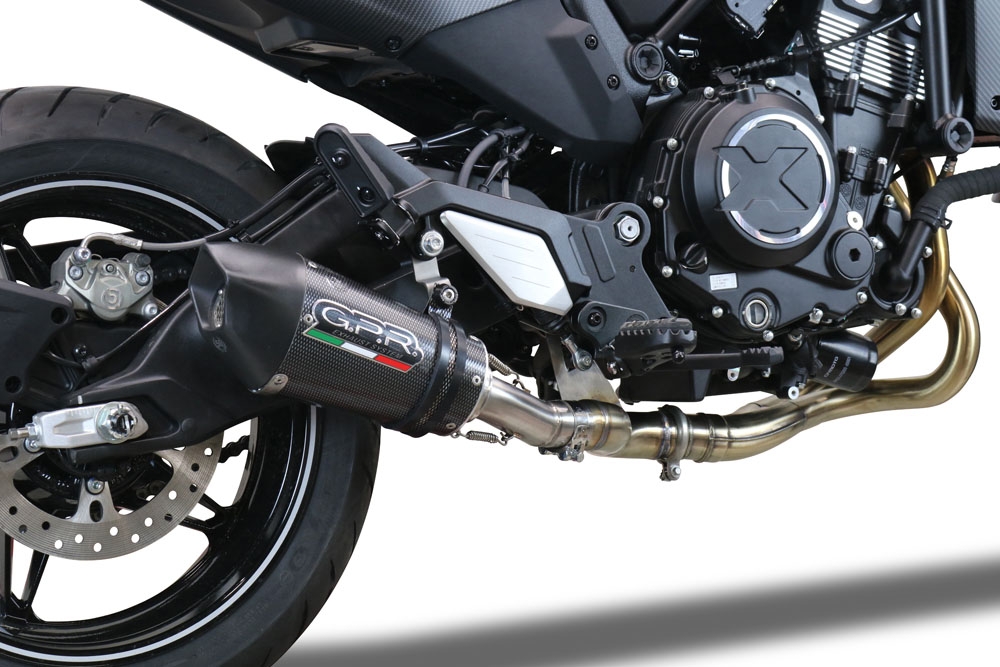 Exhaust compatible with Cf Moto 700 CL-X Adv 2022-2024, Gpe Ann. Poppy, Mid-full system exhaust legal for UK and non-EU markets including removable db killer 