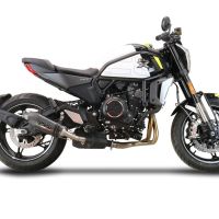 Exhaust compatible with Cf Moto 700 CL-X Adv 2022-2024, Gpe Ann. Poppy, Homologated legal slip-on exhaust including removable db killer and link pipe 