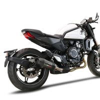 Exhaust compatible with Cf Moto 700 CL-X Adv 2022-2024, Gpe Ann. Poppy, Homologated legal slip-on exhaust including removable db killer and link pipe 