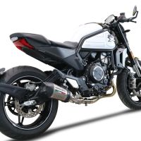 Exhaust compatible with Cf Moto 700 CL-X Adv 2022-2024, Gpe Ann. titanium, Mid-full system exhaust legal for UK and non-EU markets including removable db killer 