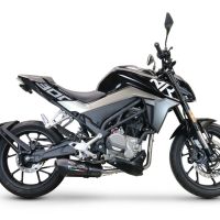 Exhaust compatible with Cf Moto 300 NK 2022-2024, GP Evo4 Poppy, Homologated legal full system exhaust, including removable db killer and catalyst 
