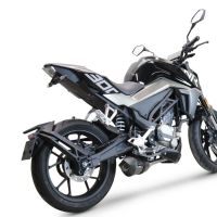 Exhaust compatible with Cf Moto 300 NK 2022-2024, GP Evo4 Poppy, Homologated legal full system exhaust, including removable db killer and catalyst 