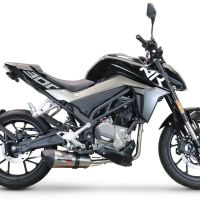Exhaust compatible with Cf Moto 300 NK 2022-2024, GP Evo4 Titanium, Homologated legal full system exhaust, including removable db killer and catalyst 