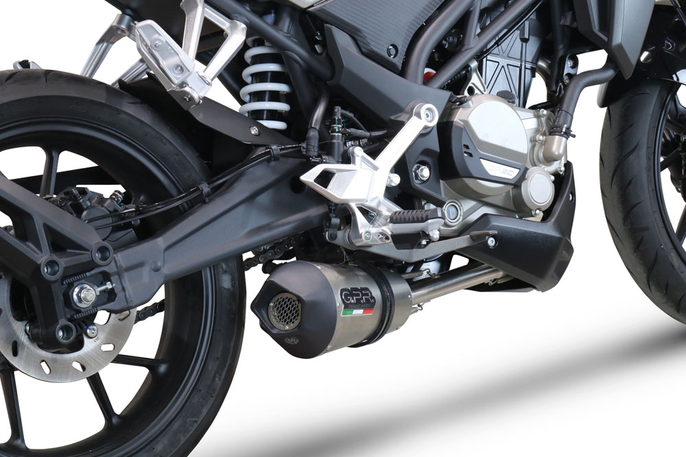 Exhaust compatible with Cf Moto 300 NK 2022-2024, GP Evo4 Titanium, Homologated legal full system exhaust, including removable db killer and catalyst 