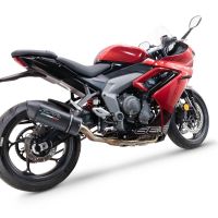 Exhaust compatible with Triumph Daytona 660 2023-2025, Furore Nero, Homologated legal full system exhaust, including removable db killer 