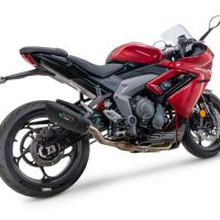 Exhaust compatible with Triumph Daytona 660 2023-2025, Gpe Ann. Black titanium, Homologated legal full system exhaust, including removable db killer 