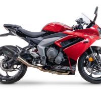 Exhaust compatible with Triumph Daytona 660 2023-2025, Gpe Ann. Black titanium, Homologated legal full system exhaust, including removable db killer 