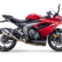 Exhaust compatible with Triumph Daytona 660 2023-2025, Gpe Ann. titanium, full system exhaust legal for UK and non-EU countries including removable db killer 