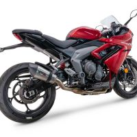 Exhaust compatible with Triumph Daytona 660 2023-2025, Gpe Ann. titanium, full system exhaust legal for UK and non-EU countries including removable db killer 