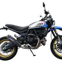 Exhaust compatible with Ducati Scrambler 800 Icon -Icon Dark 2021-2022, Gpe Ann. Poppy, Slip-on exhaust legal for UK and non-EU markets including link pipe and removable db killer 