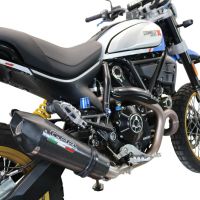 Exhaust compatible with Ducati Scrambler 800 Icon -Icon Dark 2021-2022, Gpe Ann. Poppy, Slip-on exhaust legal for UK and non-EU markets including link pipe and removable db killer 