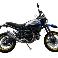 Exhaust compatible with Ducati Scrambler 800 Desert Sled -DS Fasthouse 2021-2024, Gpe Ann. Titanium, Slip-on exhaust legal for UK and non-EU markets including link pipe and removable db killer 