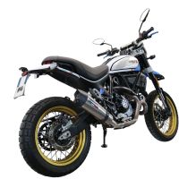 Exhaust compatible with Ducati Scrambler 800 Desert Sled -DS Fasthouse 2021-2024, Gpe Ann. Titanium, Slip-on exhaust legal for UK and non-EU markets including link pipe and removable db killer 
