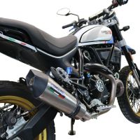 Exhaust compatible with Ducati Scrambler 800 Desert Sled -DS Fasthouse 2021-2024, Gpe Ann. Titanium, Slip-on exhaust legal for UK and non-EU markets including link pipe and removable db killer 
