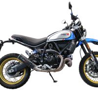 Exhaust compatible with Ducati Scrambler 800 Icon -Icon Dark 2021-2022, M3 Black Titanium, Homologated legal slip-on exhaust including removable db killer, link pipe and catalyst 