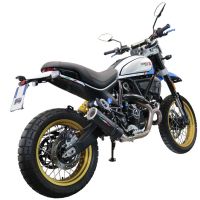 Exhaust compatible with Ducati Scrambler 800 Icon -Icon Dark 2021-2022, M3 Black Titanium, Homologated legal slip-on exhaust including removable db killer, link pipe and catalyst 