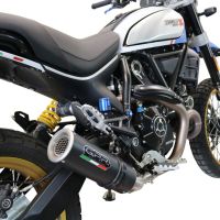 Exhaust compatible with Ducati Scrambler 800 Icon -Icon Dark 2021-2022, M3 Black Titanium, Homologated legal slip-on exhaust including removable db killer, link pipe and catalyst 
